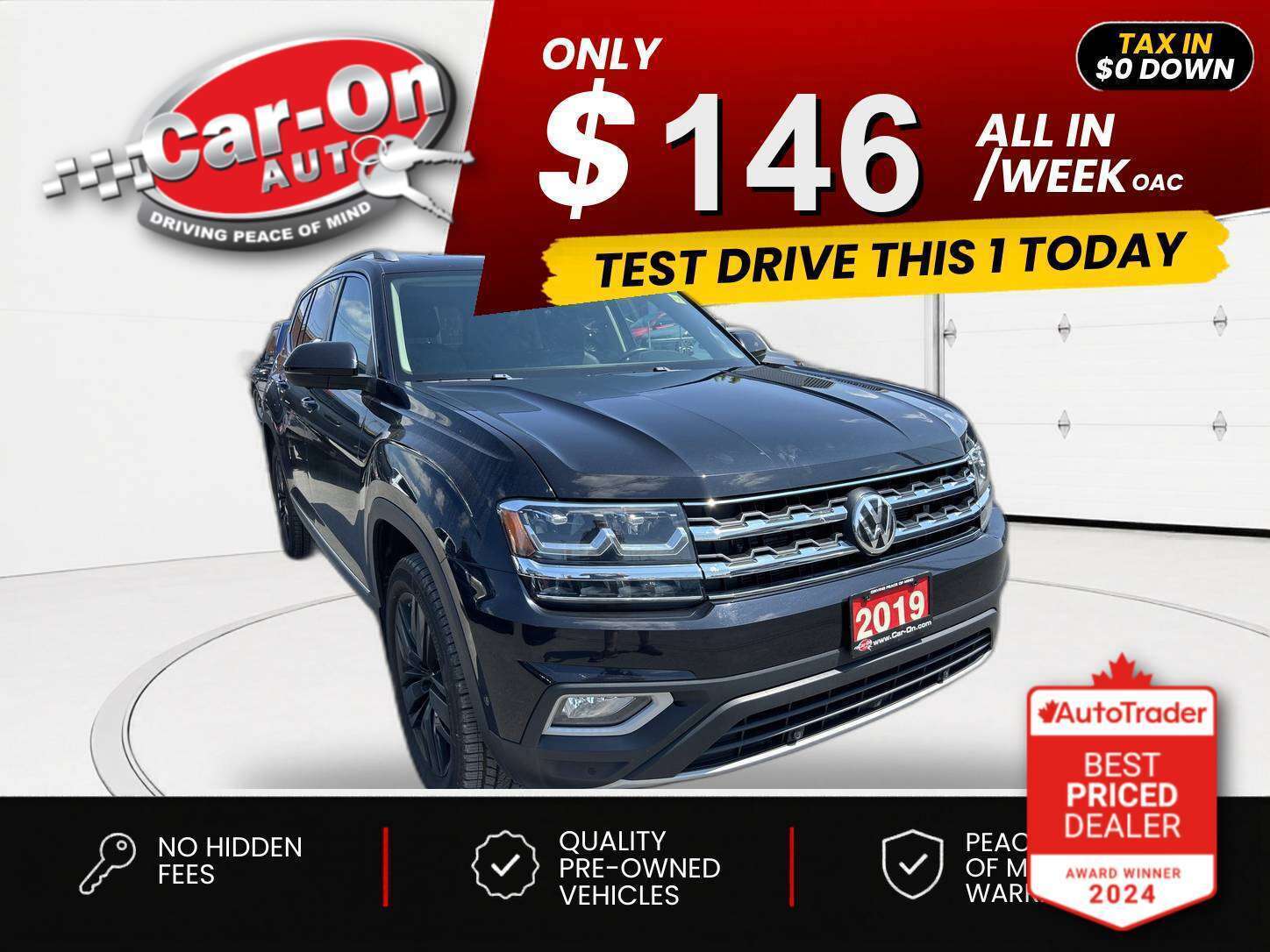 Black 2019 Volkswagen Atlas   Automatic
