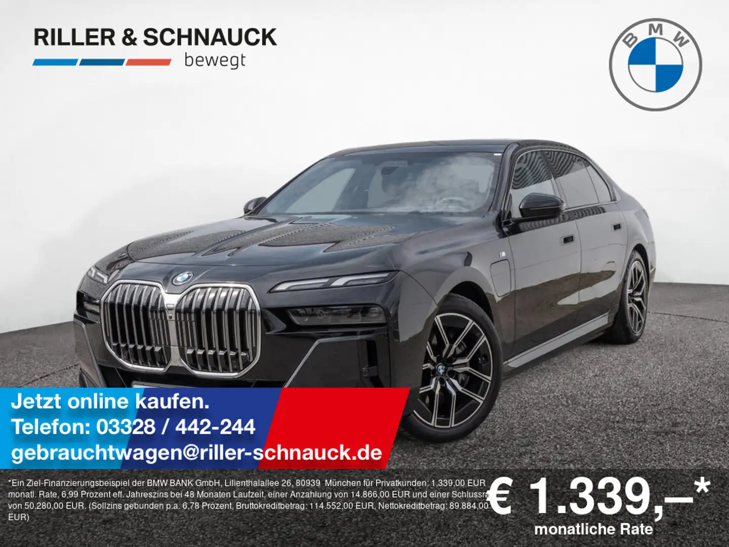BMW 750 e xDrive M-Sport PANO-SKY+CONNOISSEUR PAKE Schwarz - 1