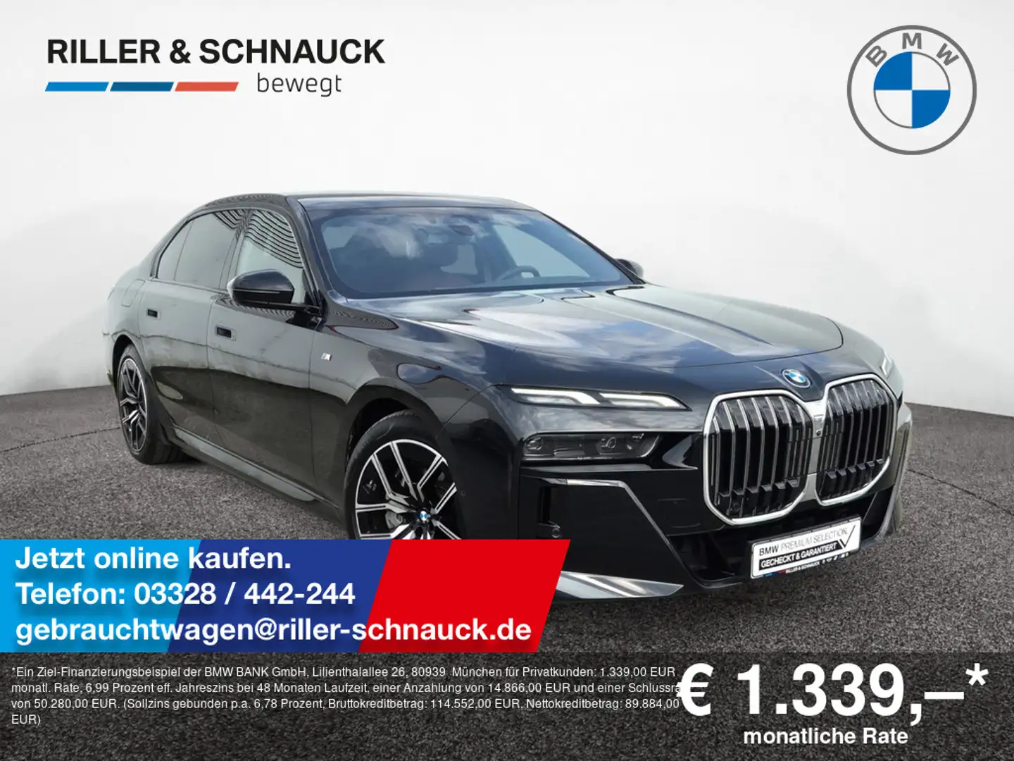BMW 750 e xDrive M-Sport PANO-SKY+CONNOISSEUR PAKE Black - 1