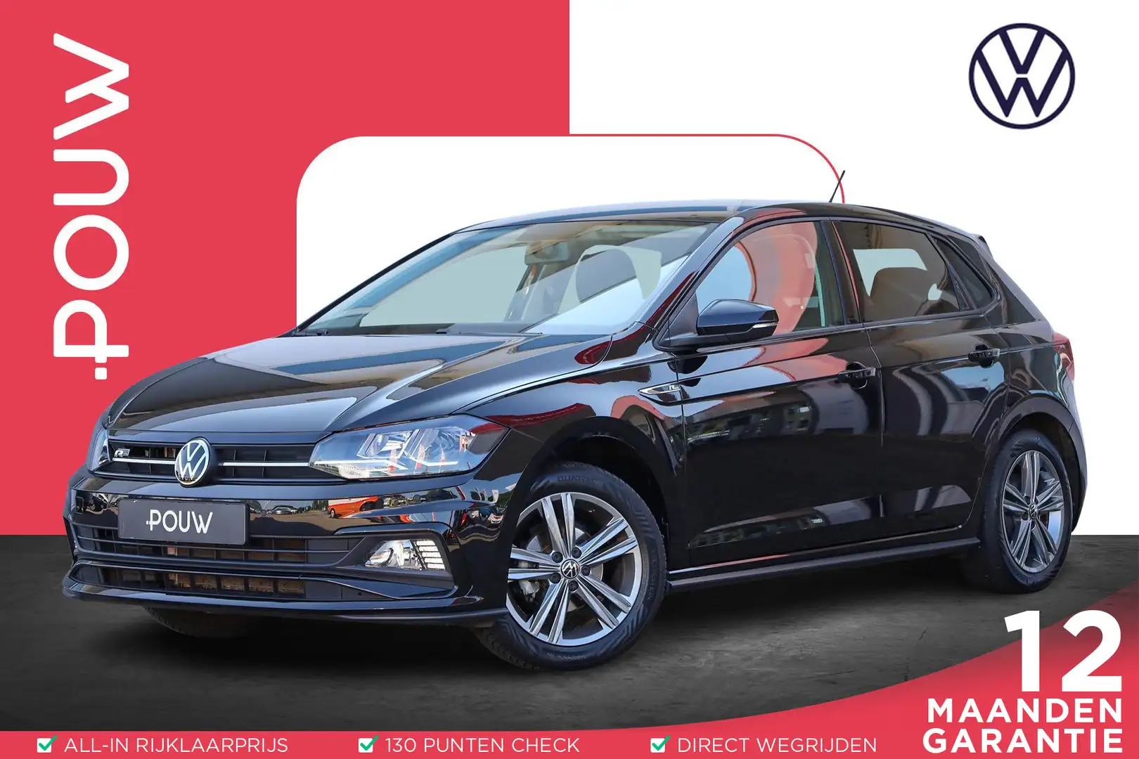 Volkswagen Polo 1.0 TSI 95pk R-Line Edition | Adaptieve Cruise Con Zwart - 1