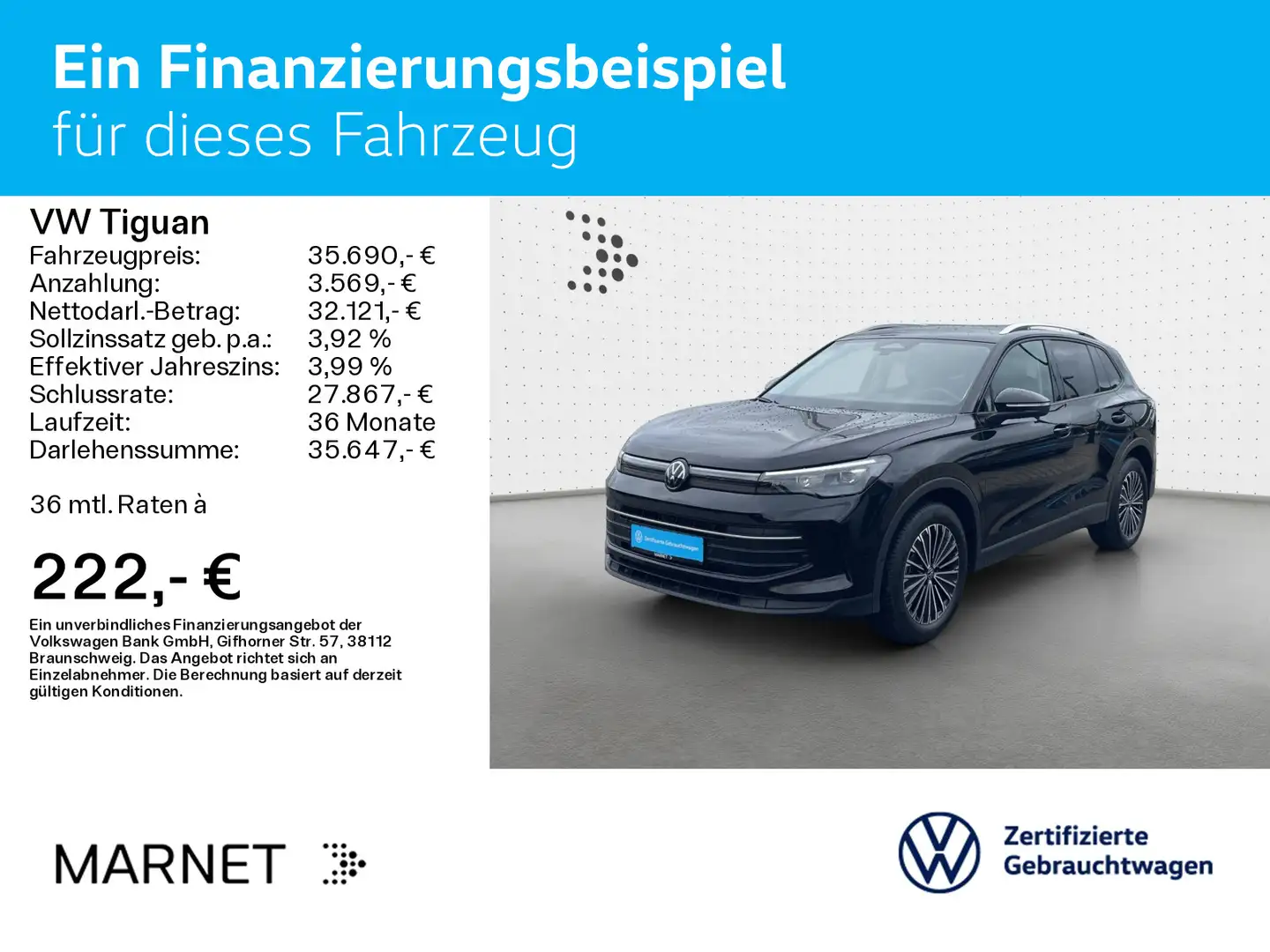 Volkswagen Tiguan 2.0 TDI DSG LIFE*AHK*KAMERA*LED*NAVI*KLIM Schwarz - 2