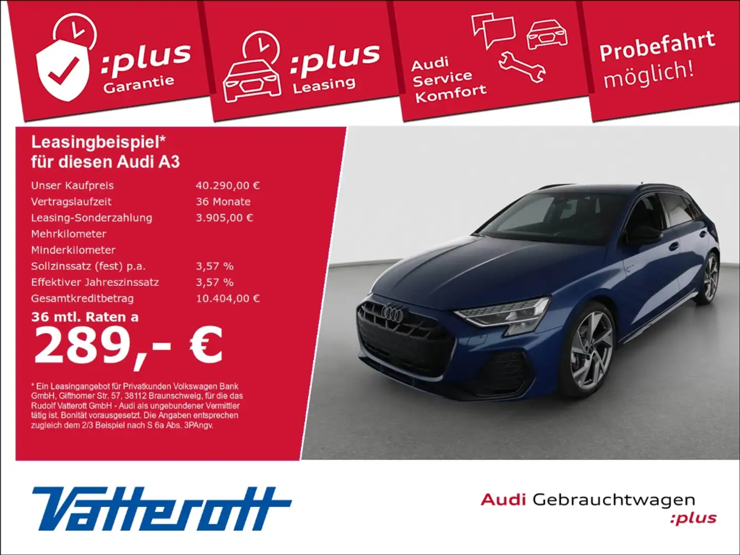 Audi A3 Sportback S line 35 TFSI HUD Memory LED ACC Blau - 1