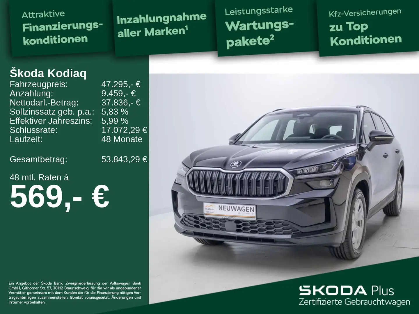 Skoda Kodiaq Selection 2.0 TDI DSG*NAV*ACC*LED*HUD Schwarz - 1