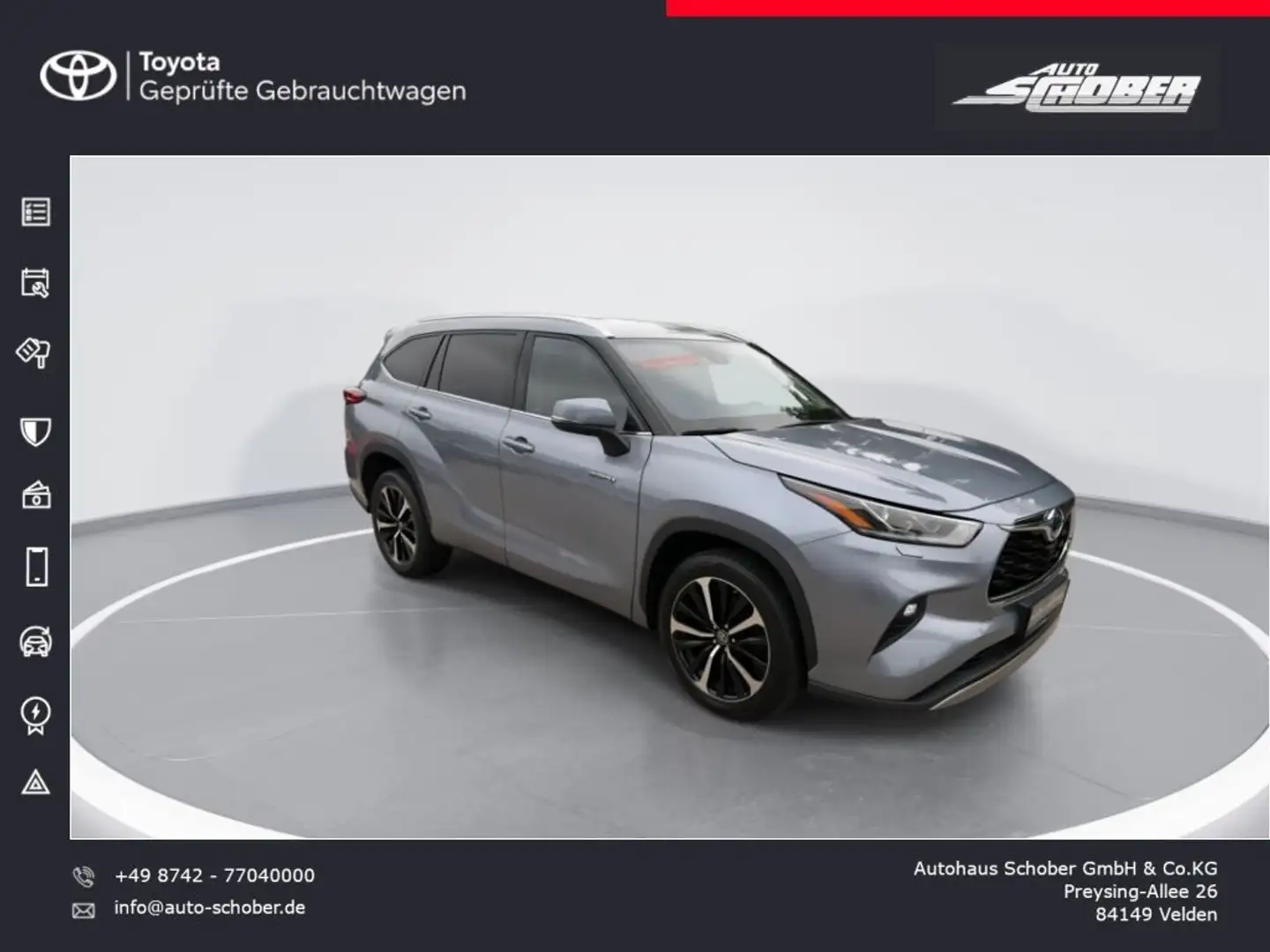 Toyota Highlander 2.5 Hybrid Luxury 4x4/HUD/Skli/Leder/360°/2 Tonnen Albastru - 2