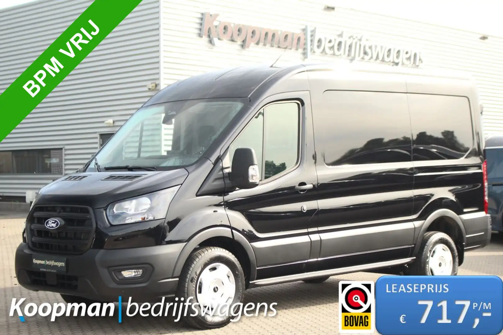 Ford Transit 350 2.0TDCI 165pk L2H2 Trend | Automaat | 2800kg t Zwart - 1