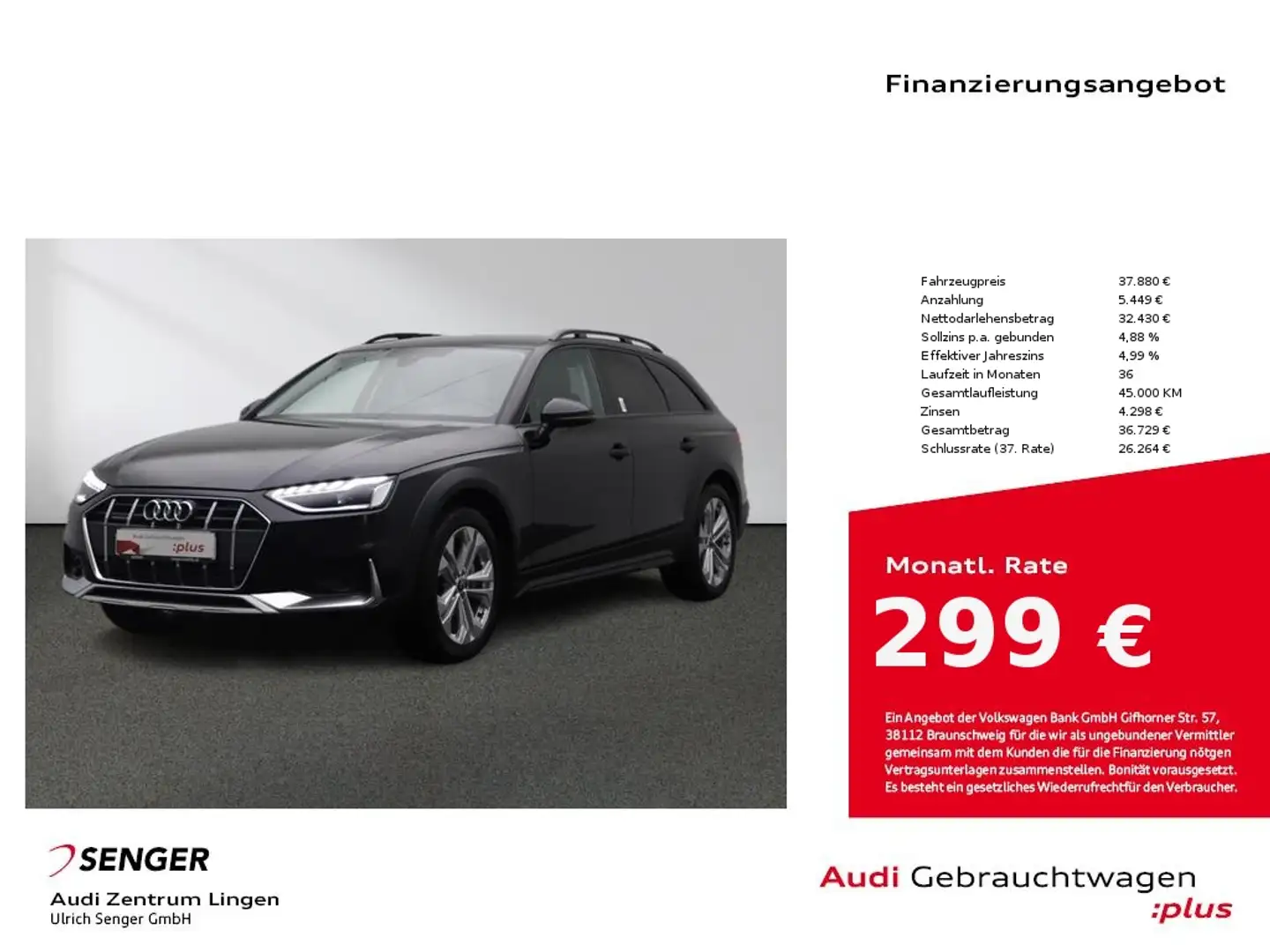 Audi A4 allroad 40 TDI quattro S tronic MMI LED AHK Negro - 1