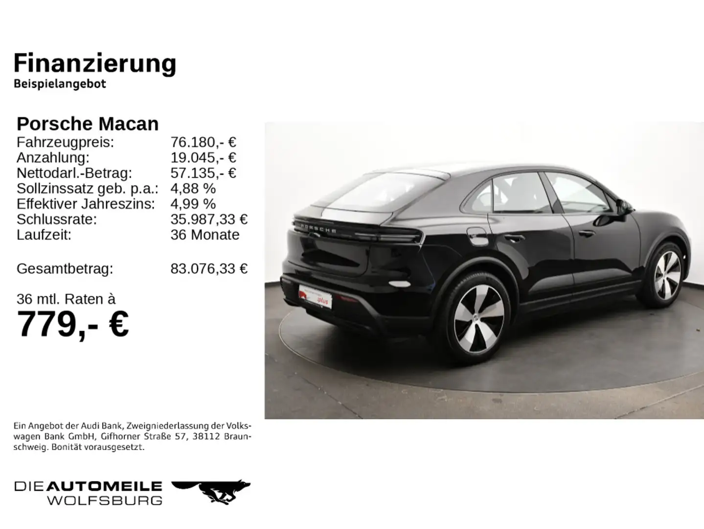 Porsche Macan 4 Electric ALLRAD/20"/MEM/ACC/KAM Noir - 2