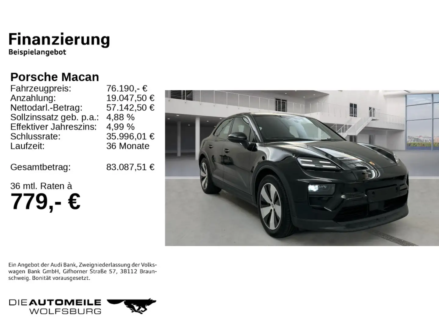 Porsche Macan 4 Electric ALLRAD/20"/MEM/ACC/KAM Noir - 2
