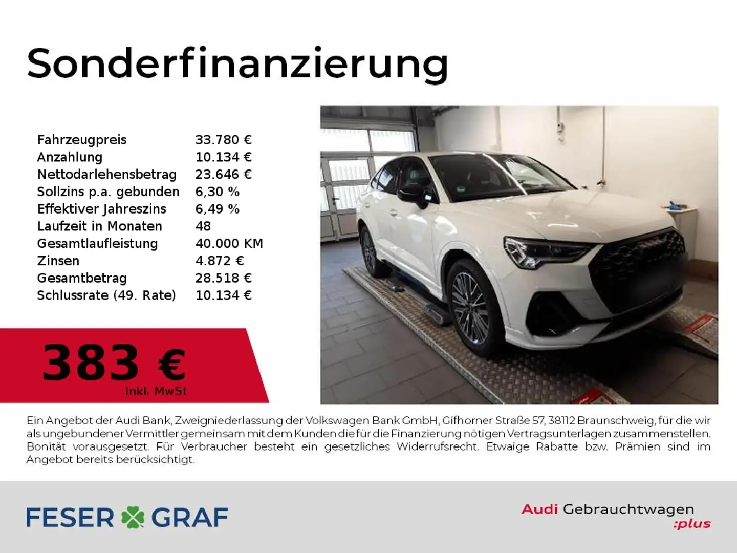 Audi Q3 Sportback 35 TDI S tronic S Line Ext LED,Navi,Spor Weiß - 1