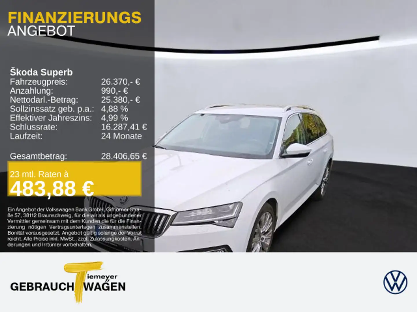 Skoda Superb Combi 2.0 TDI DSG STYLE MATRIX NAVI LM18 Weiß - 1