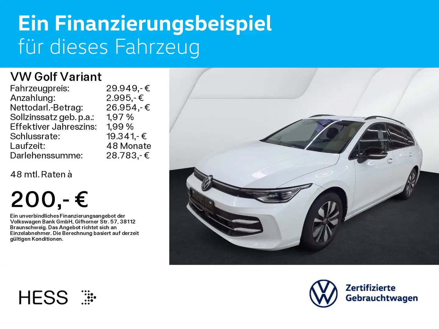 Volkswagen Golf Variant Golf VIII Variant 2.0 TDI DSG GOAL*AHK*KAMERA*IQ Weiß - 2