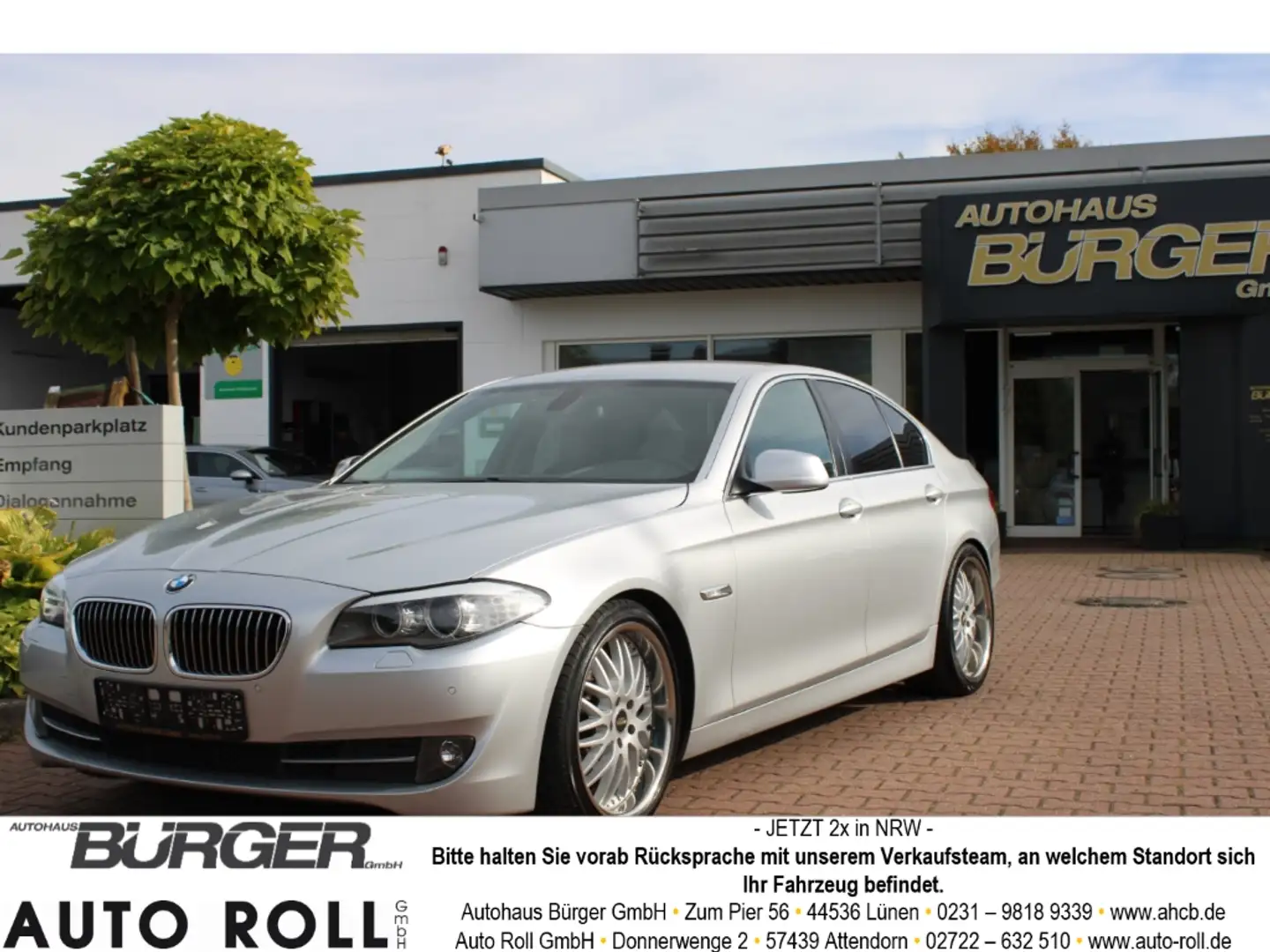 BMW 528 i Navi Leder Bi-Xenon Mehrzonenklima e-Sitze SHZ T Silber - 1