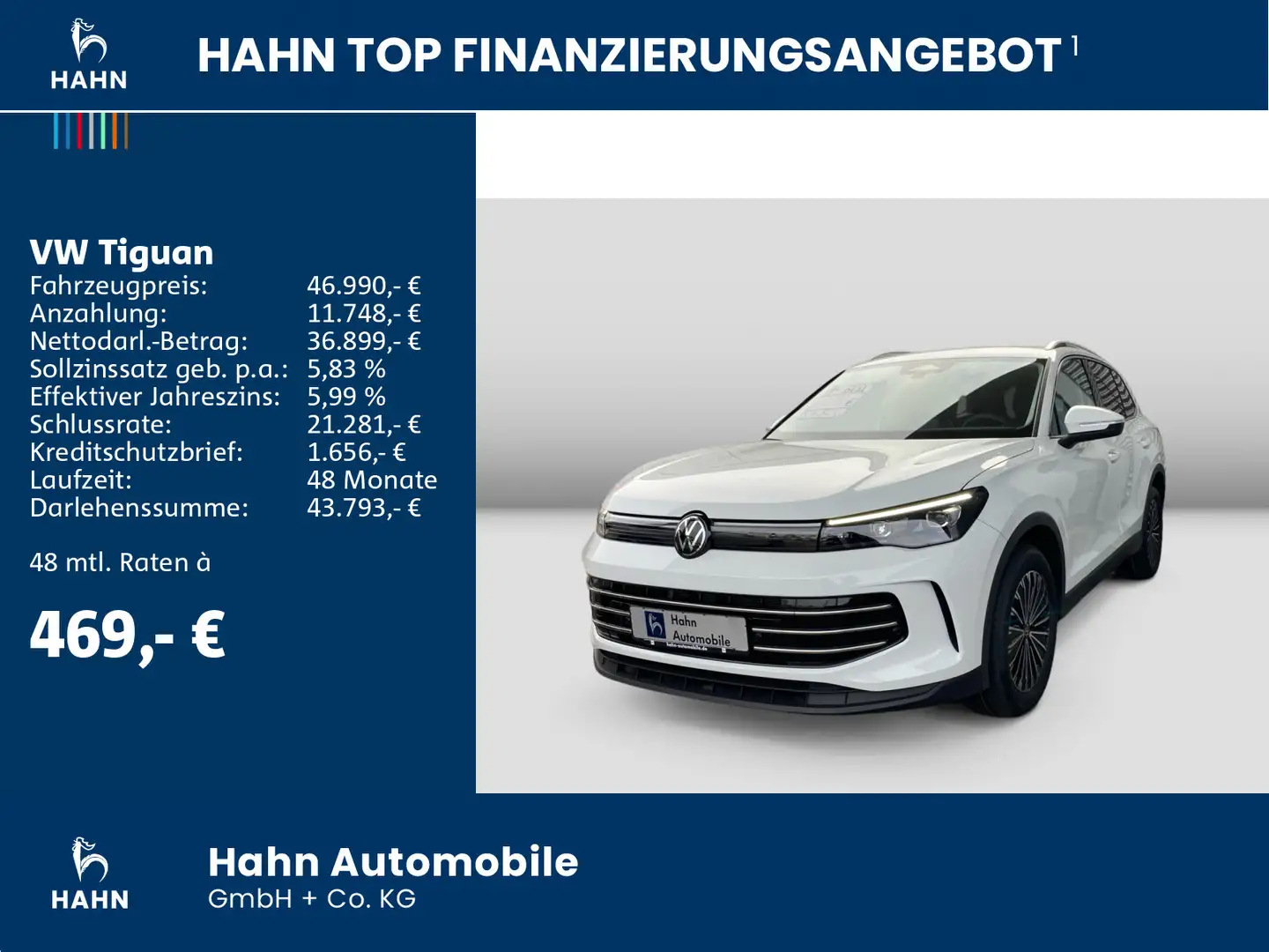 Volkswagen Tiguan Elegance 2,0 l TDI 150 PS DSG AHK Pro Max Weiß - 2