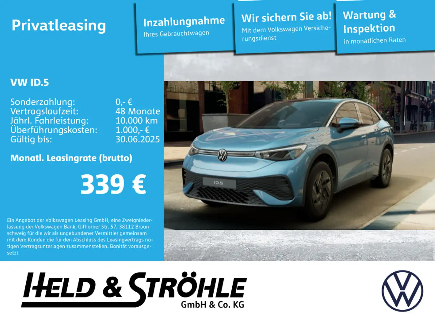Volkswagen ID.5 Pure 125 kW Синій - 1