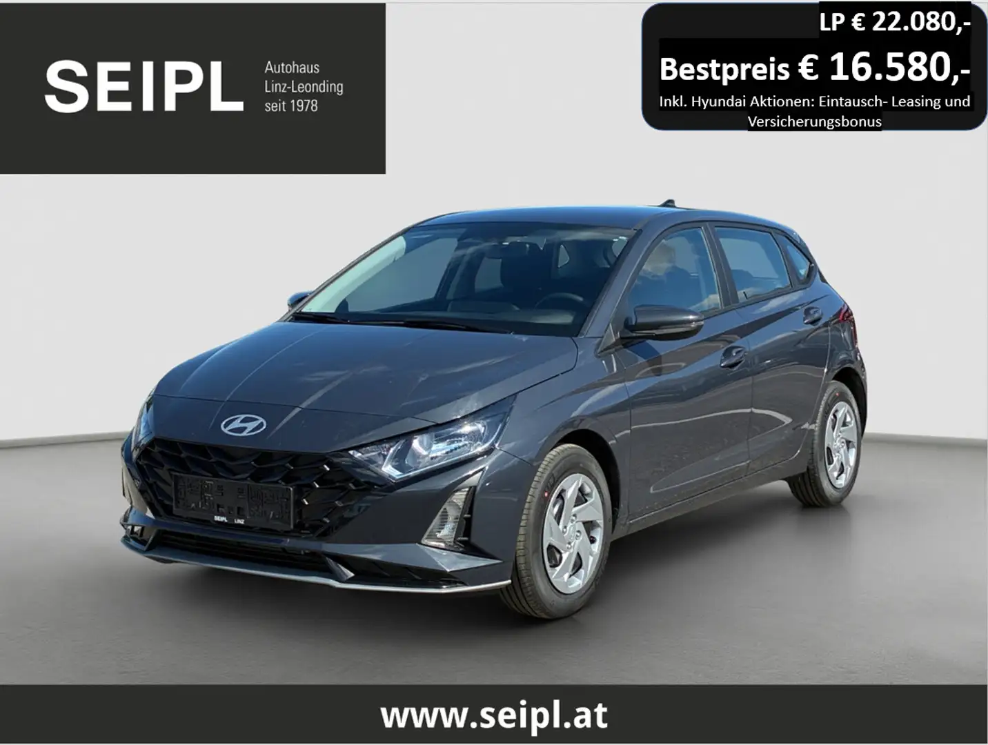 Hyundai i20 1,0 T-GDI Smart Line*Superbonus* Grau - 1
