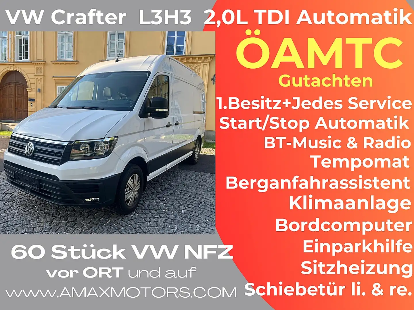 Volkswagen Crafter Crafter 35 Kasten L3H3 2.0 TDI Aut. NAVI li u. ... Weiß - 1