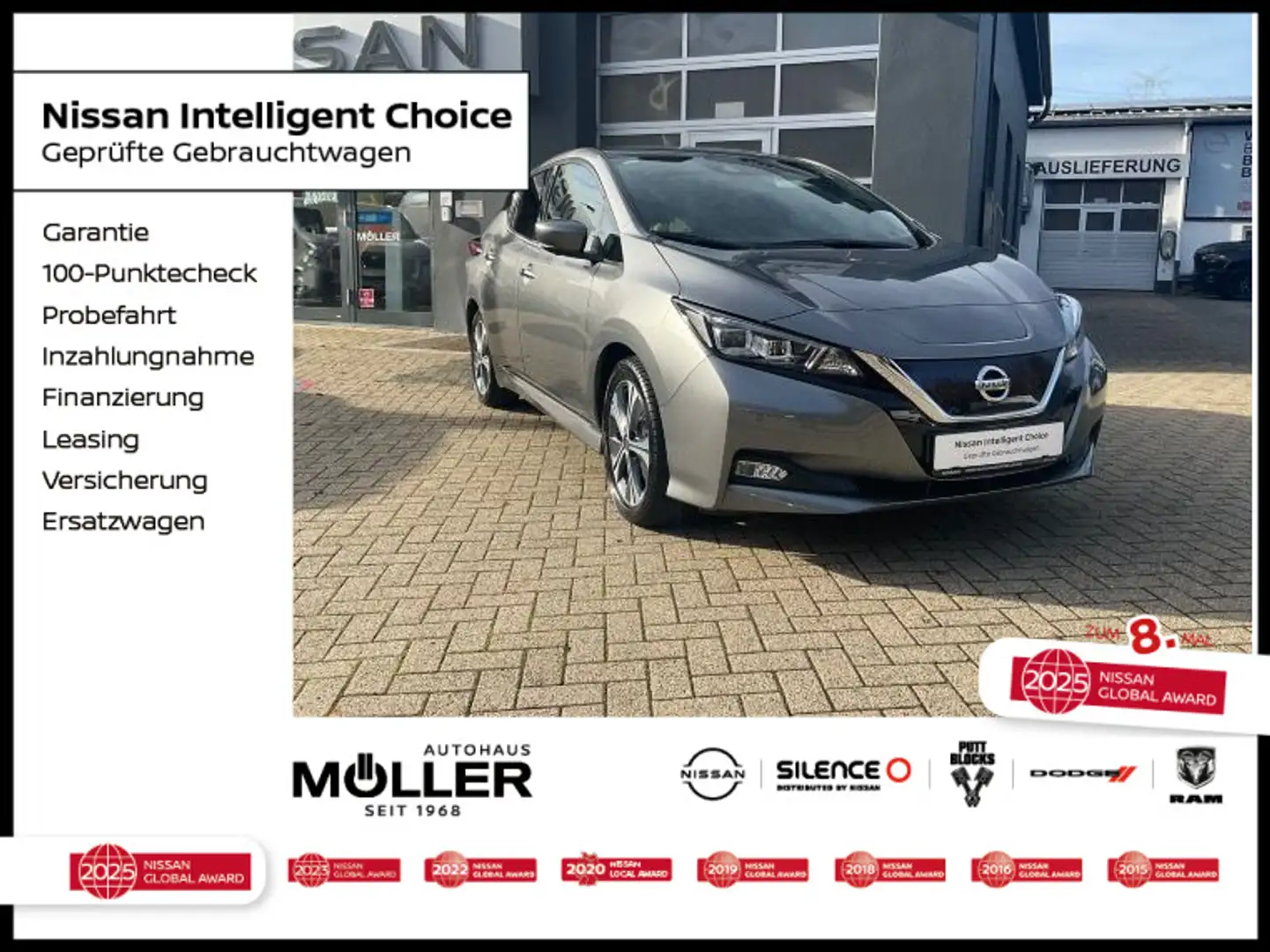 Nissan Leaf Tekna 40kWh Navi AVM-Kamera BOSE Leder LED Grau - 1