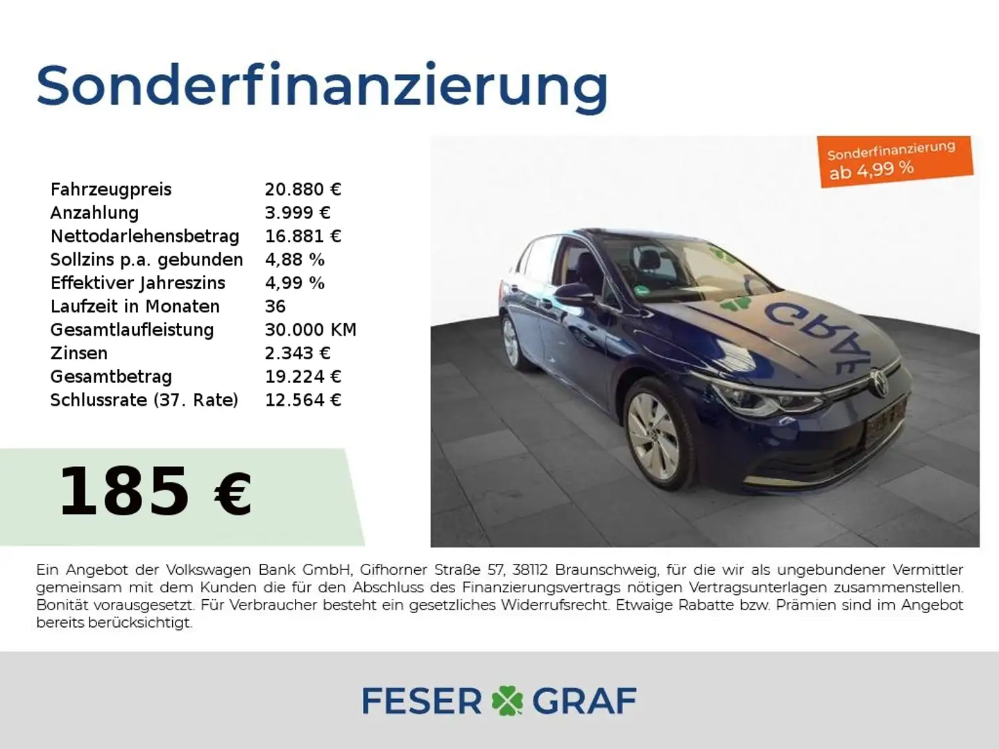 Volkswagen Golf VIII Style 1.5 eTSI 110 kW DSG Kamera Navi Bleu - 1
