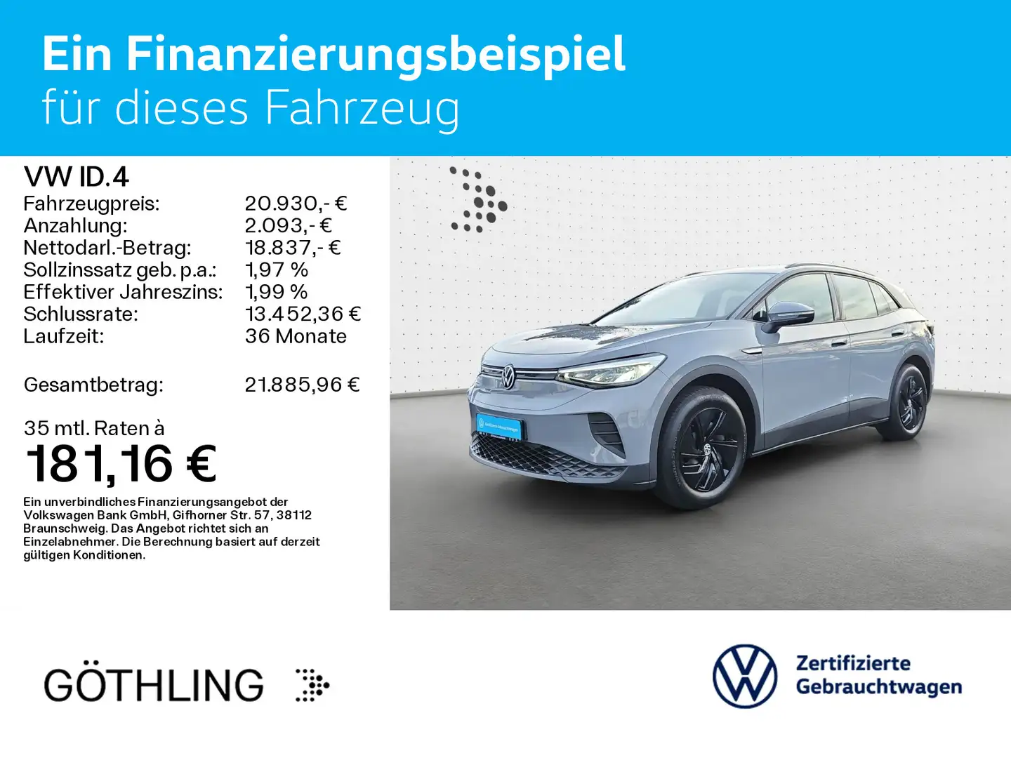 Volkswagen ID.4 Pure *Navi*Wärmepumpe*LED*Infotainment* Grau - 2