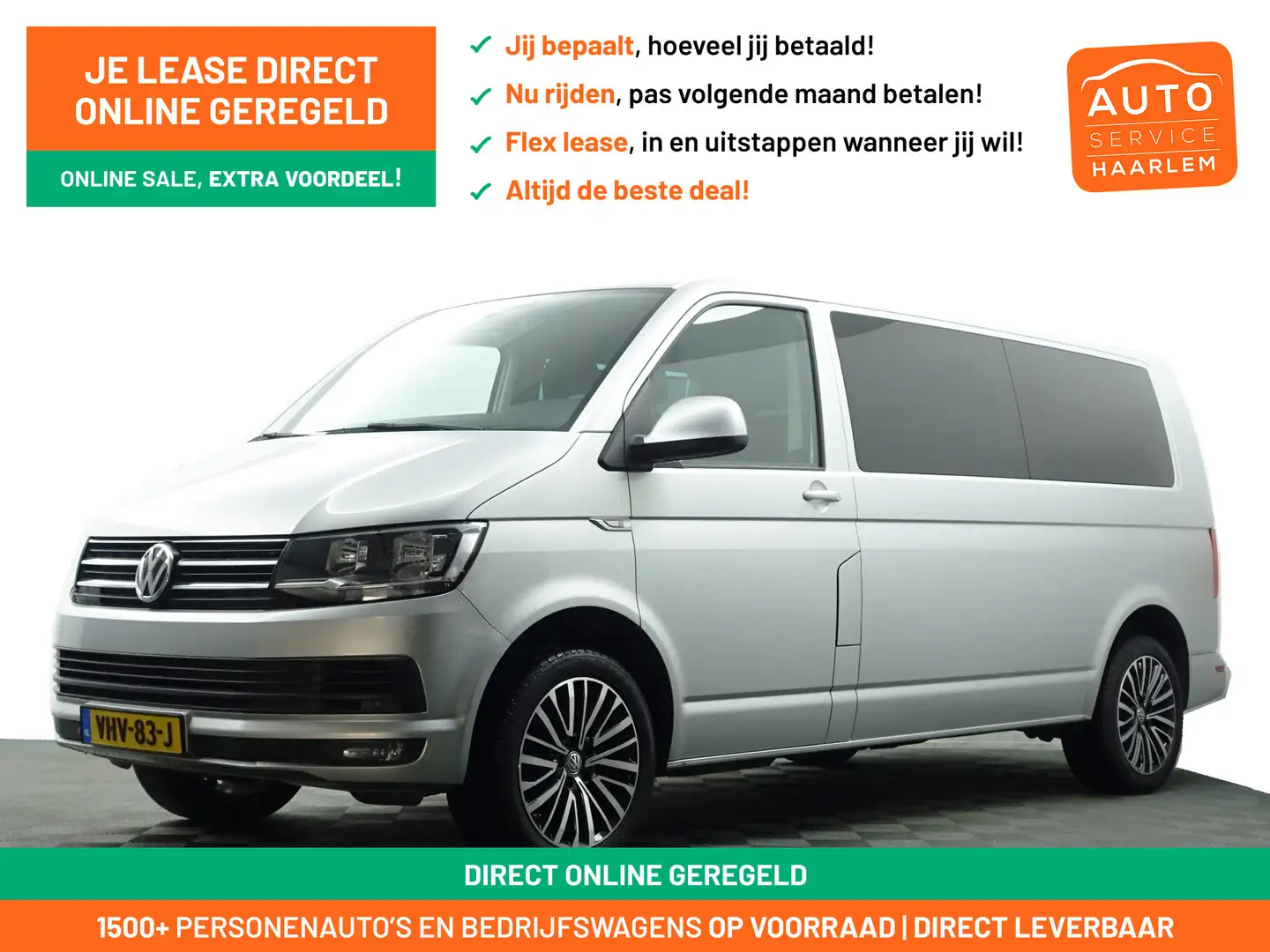 Volkswagen T6 Transporter 2.0 TDI Euro 6 L2 Caravelle- Dubbele Cabine, 6 Per Grijs - 1