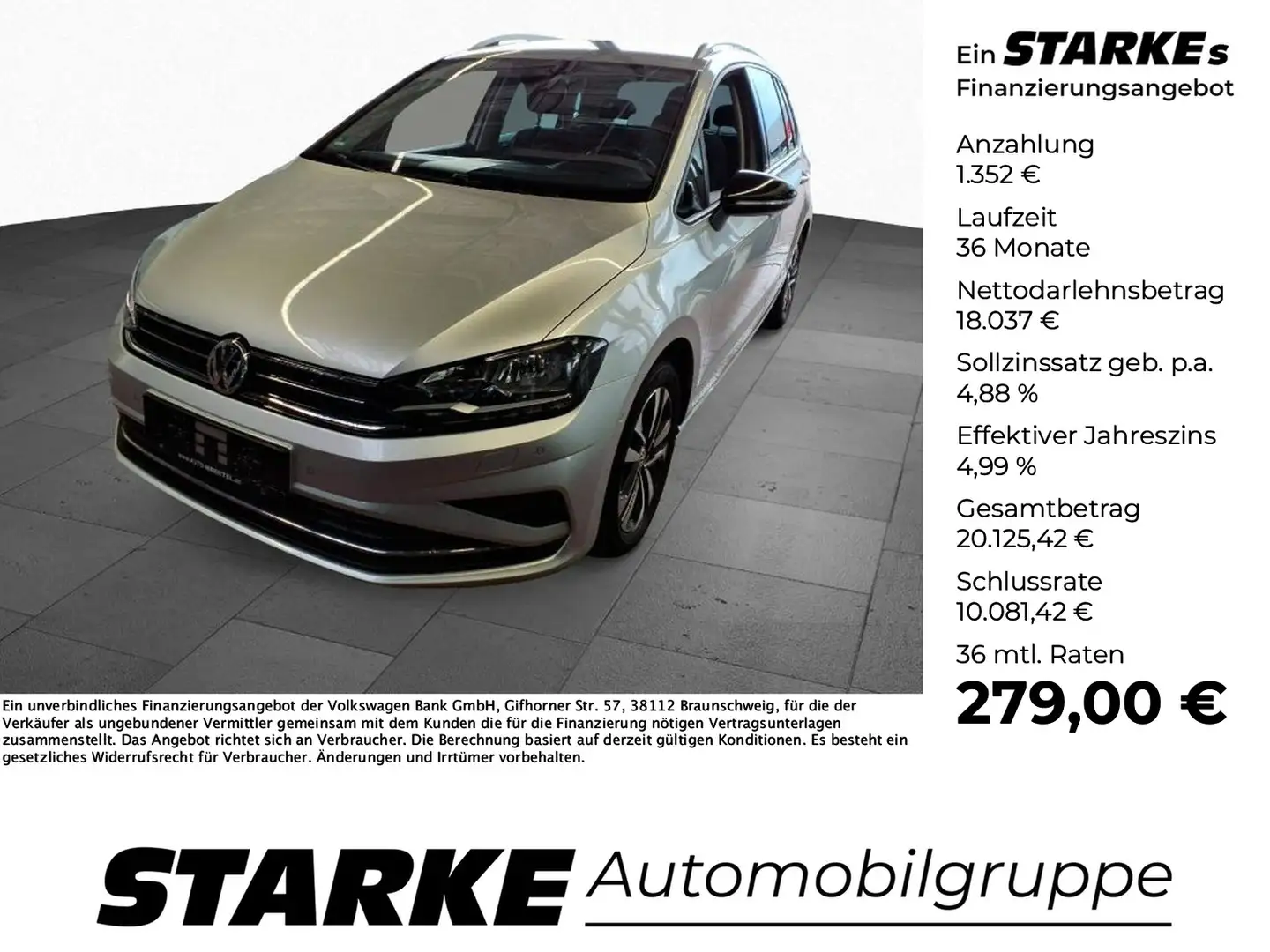Volkswagen Golf Sportsvan 1.5 TSI DSG IQ.DRIVE Silber - 1