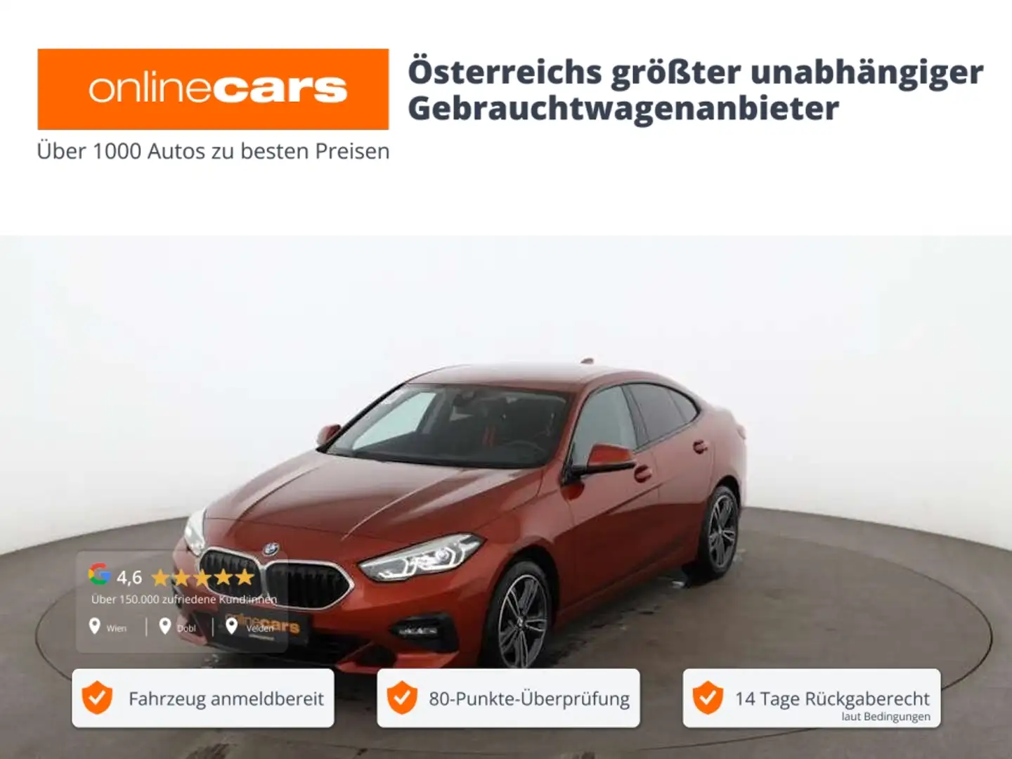 BMW 216 d Gran Coupe Sport Line Aut LED AHK NAVI R-CAM Orange - 1