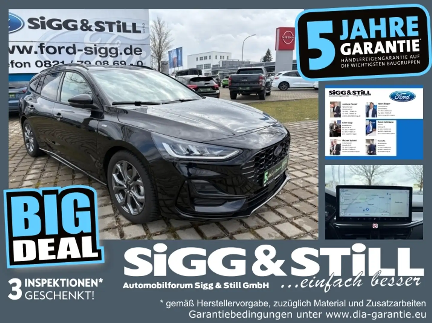Ford Focus Turnier 1.0 ST-Line LED*iACC*NAV*SHZ*PDC*CAM Чорний - 1