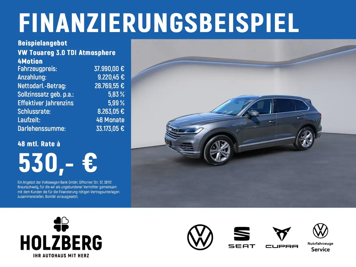 Volkswagen Touareg 3.0 TDI Atmosphere 4Motion STHZ+AHK+LUFT Szary - 2