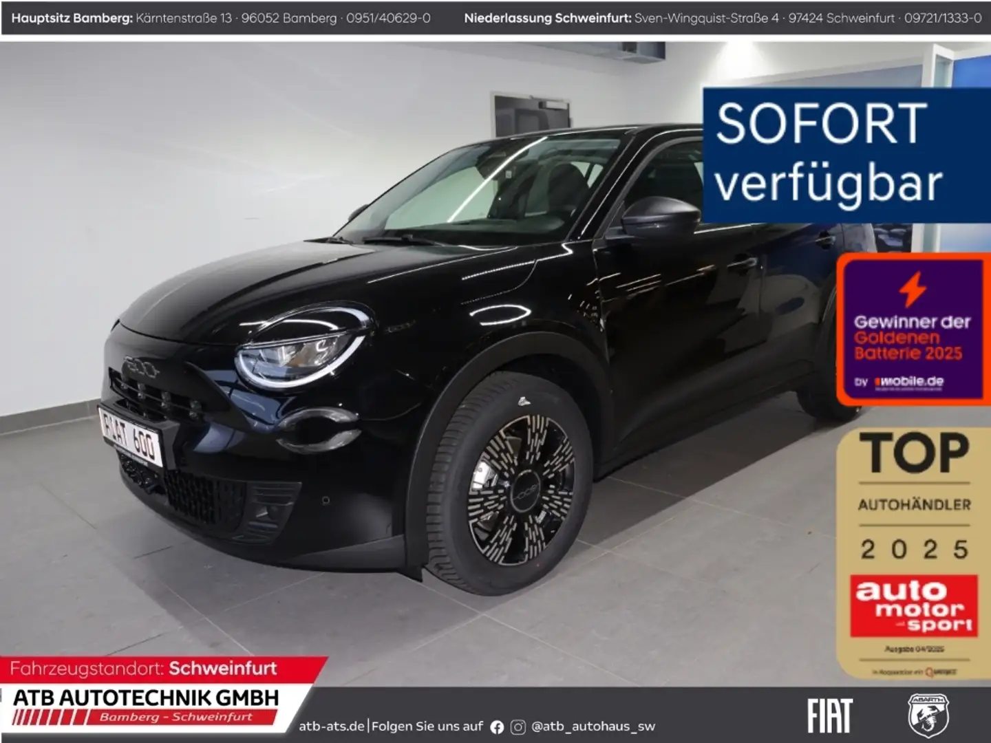 Fiat 600 1.2 Hybrid Business Edition 81 kW DCT Ganzjahresre Schwarz - 1