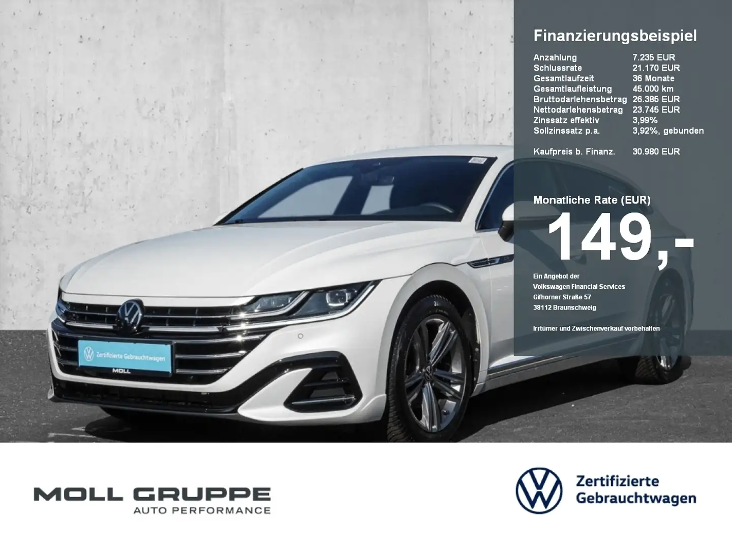 Volkswagen Arteon 2.0 TSI DSG Shooting Brake R-Line NAVI Blanc - 1
