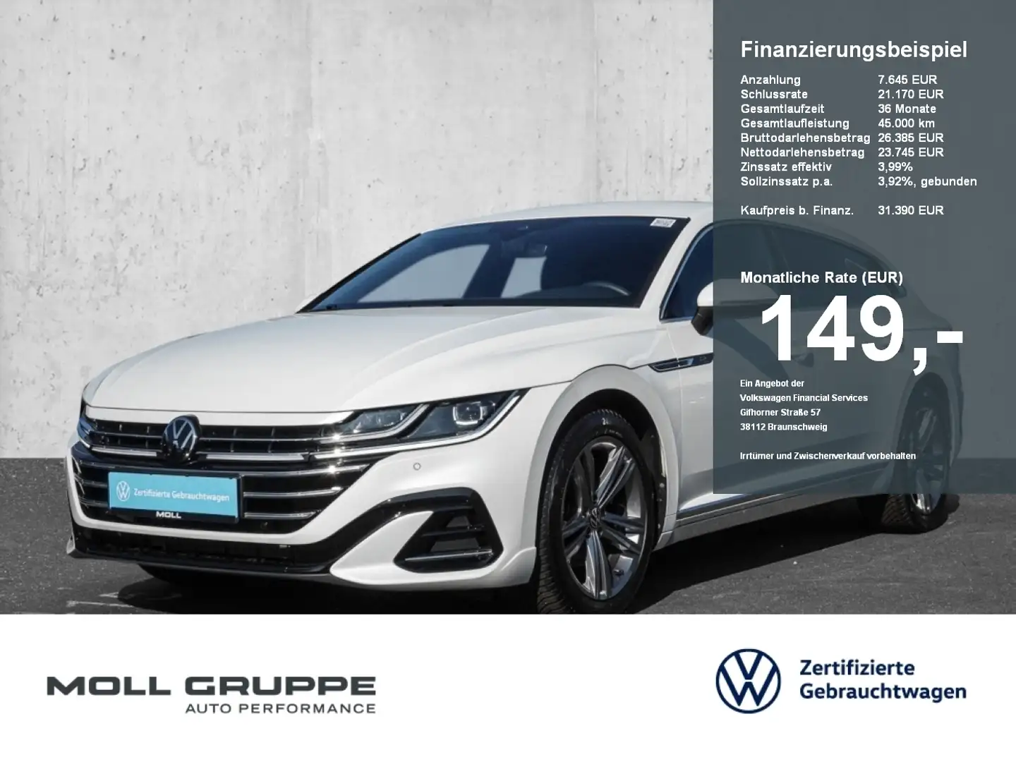 Volkswagen Arteon 2.0 TSI DSG Shooting Brake R-Line NAVI Weiß - 1