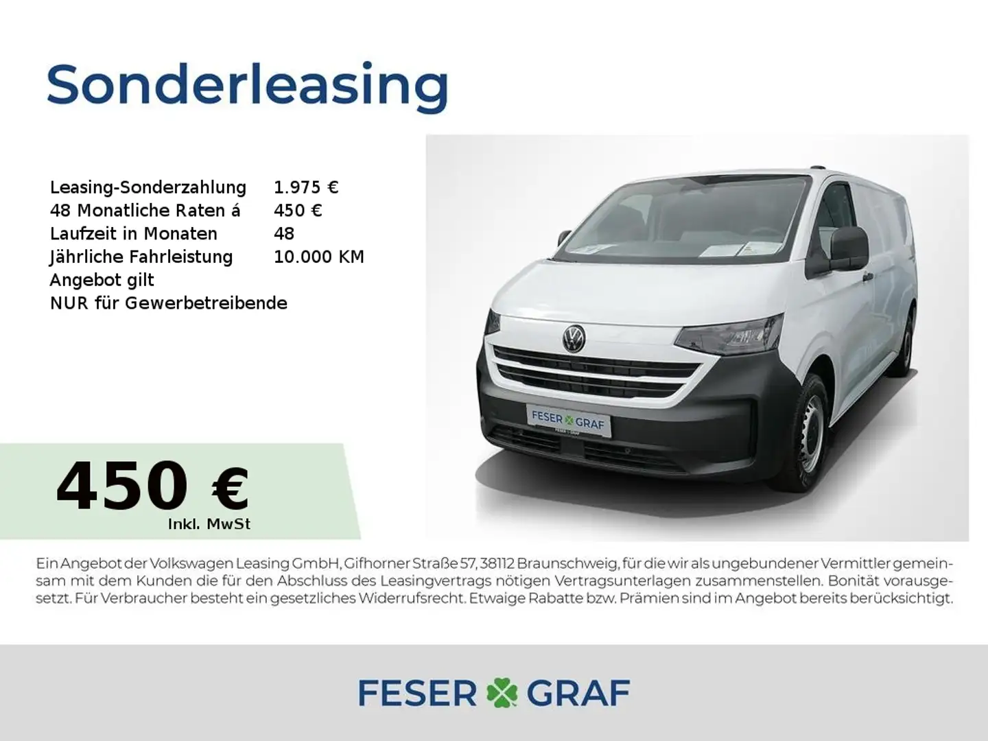 Volkswagen T7 Kastenwagen Kasten KR 2.0TDI 110kW 8-Gang DSG Weiß - 1
