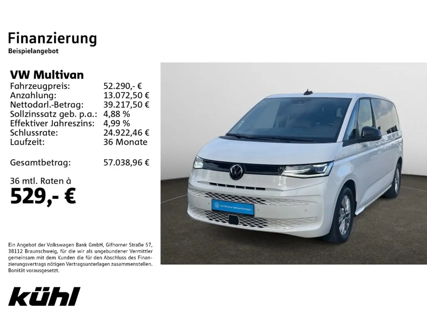 Volkswagen T7 Multivan T7 Multivan 2.0 TDI DSG 7.Sitzer Navi,Pano fest, Blanc - 2