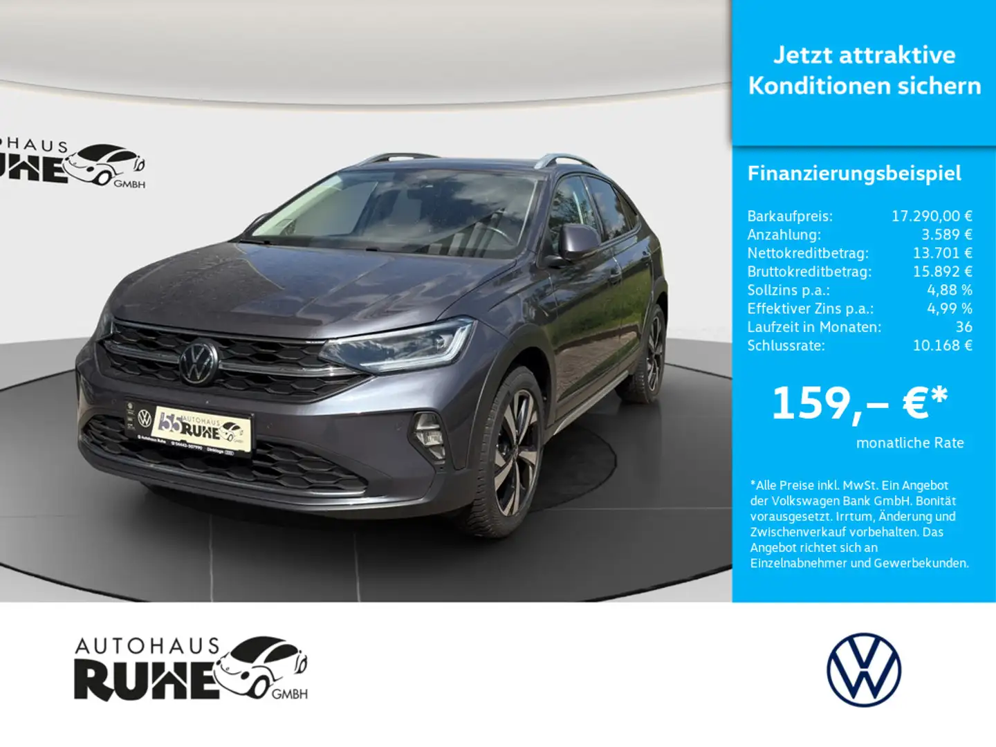 Volkswagen Taigo Style 1.0 TSI 81 kW 6-Gang KAMERA SHZ Grau - 1