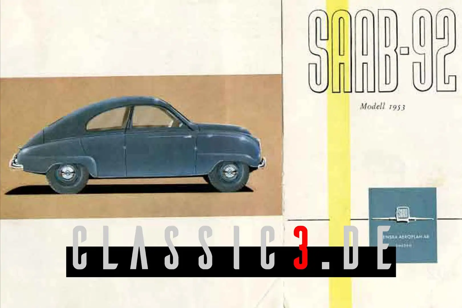 Saab 92 SAAB 92B DE LUXE 1953 GETEILTSCHEIBE & WINKER Grau - 2