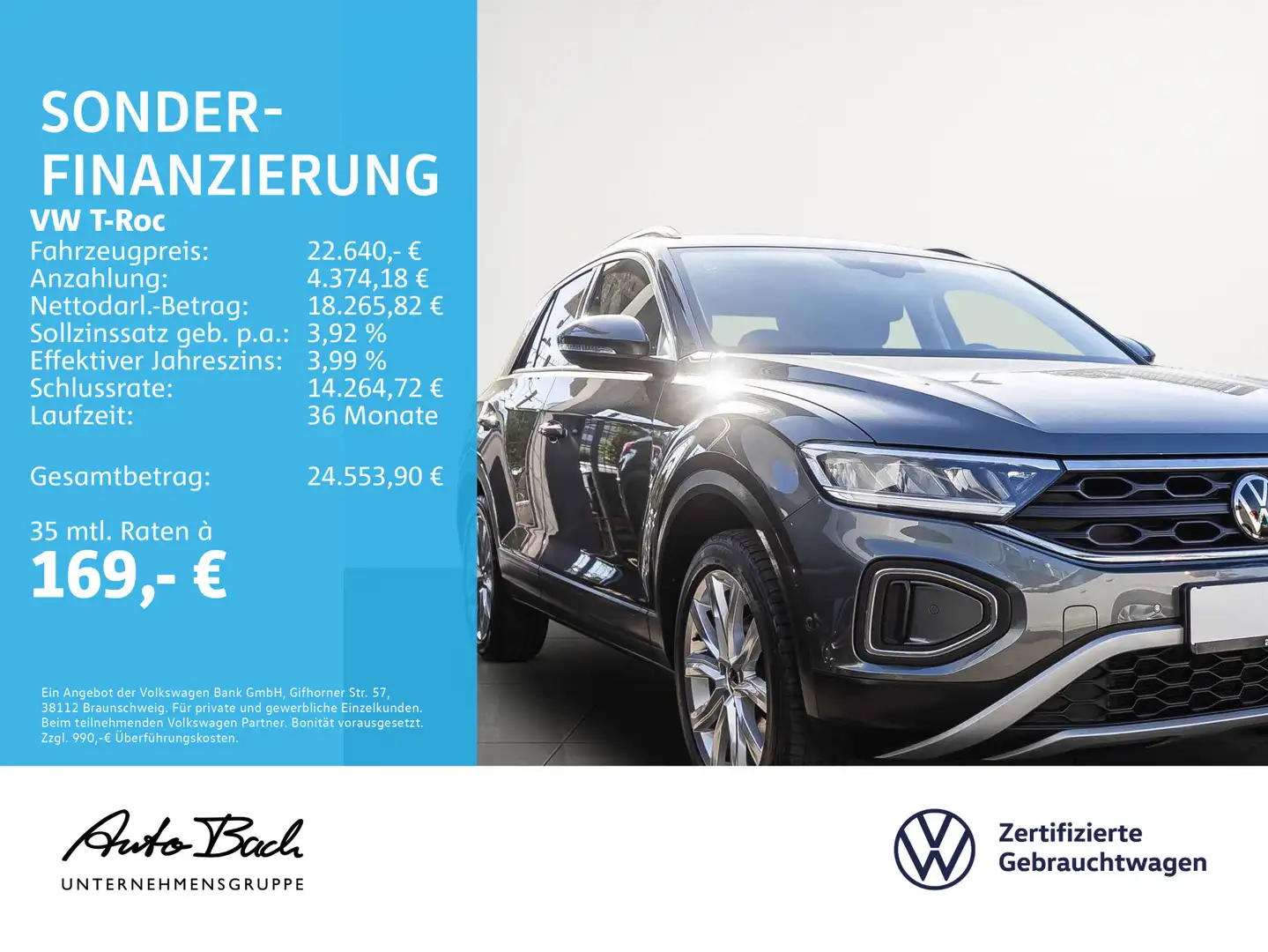 Volkswagen T-Roc 1.5 TSI Life, Navi, LED, Rückfahrkamera, A Grau - 2