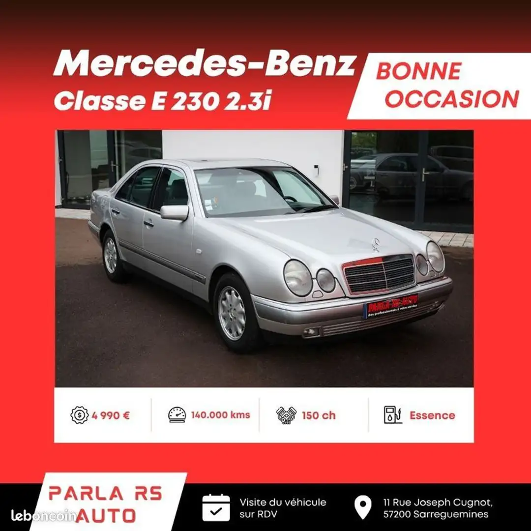 Mercedes-Benz E 230 E230 (W210) 2.3i Élégance 150ch Gris - 1