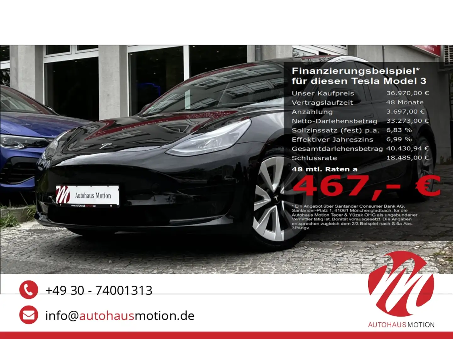 Tesla Model 3 MJ2023 Standard Range + Enhanced Autopilot 19'LM Schwarz - 1