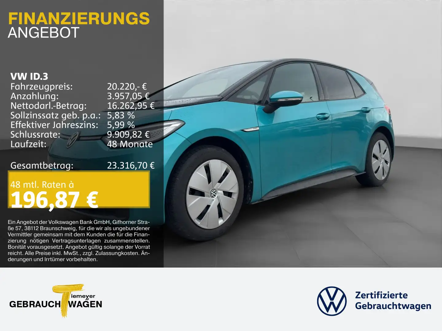 Volkswagen ID.3 Pro TECH PANO HuD MATRIX Blau - 1