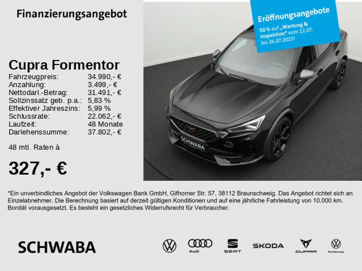 CUPRA Formentor VZ 2.0 TSI BREMBO*DCC*PANO*MATRIX*19" Schwarz - 1