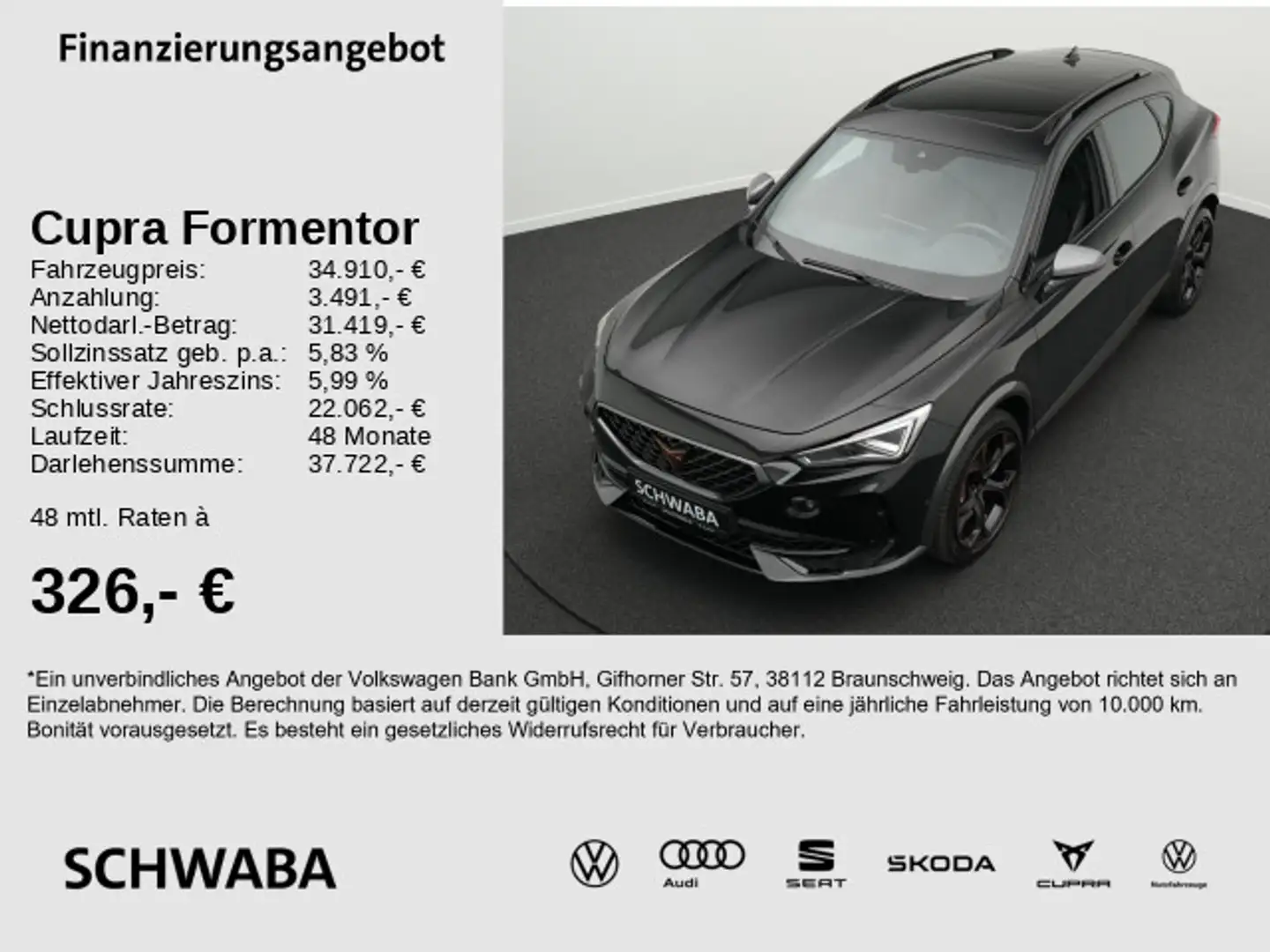 CUPRA Formentor VZ 2.0 TSI BREMBO*DCC*PANO*MATRIX*19" Fekete - 1