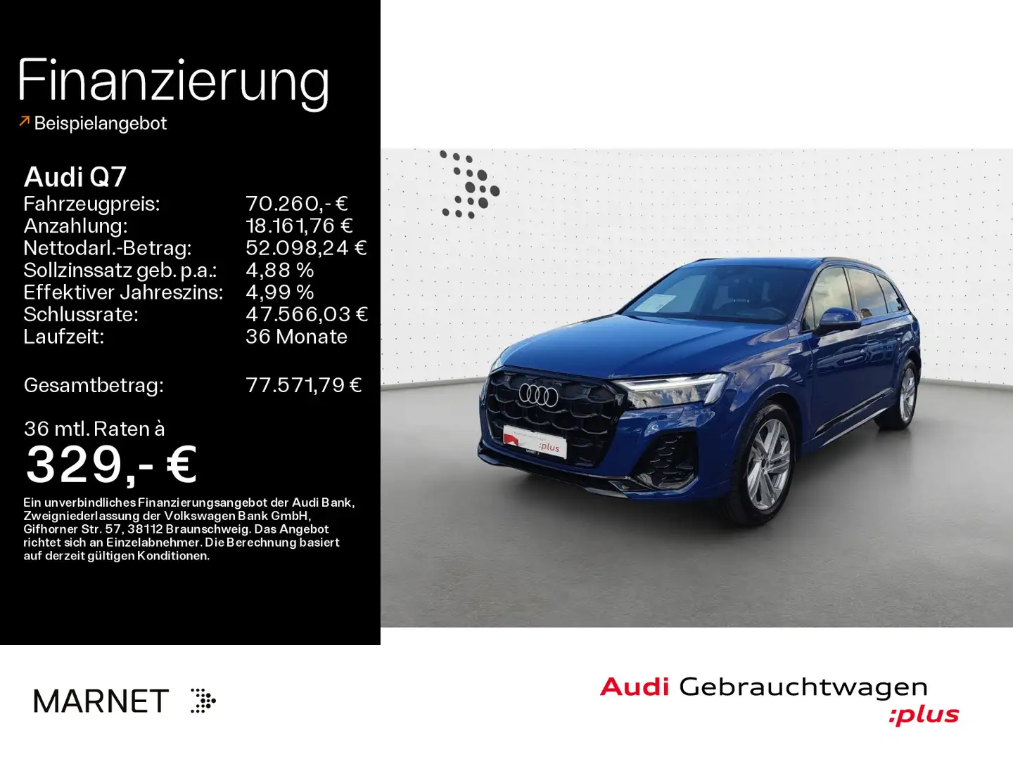 Audi Q7 50 TDI quattro S line*Navi*Matrix*HUD*Alu*AHK Blau - 1