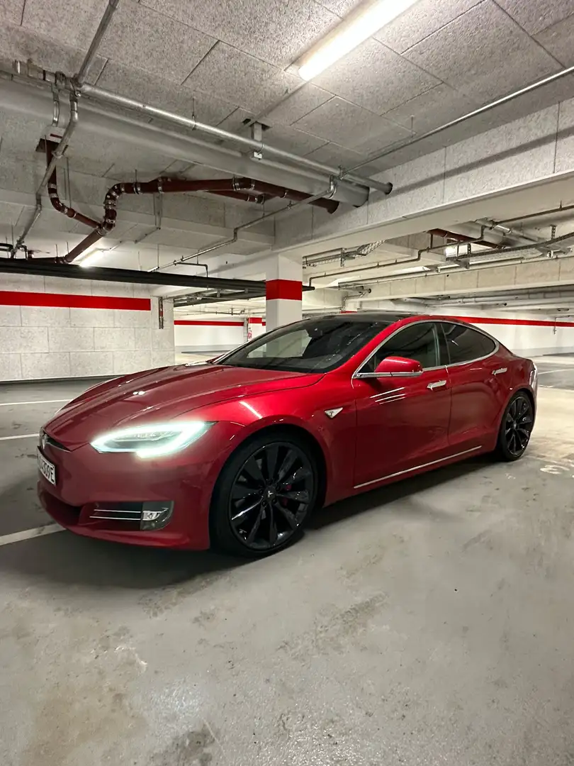 Tesla Model S P90D Ludicrous Vollausstattung Rot - 1