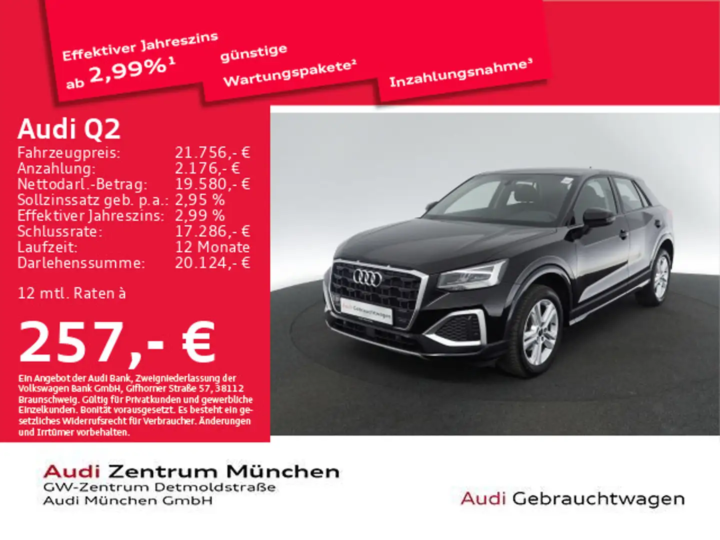 Audi Q2 30 TFSI advanced Navi+/LED/PDC Nero - 1