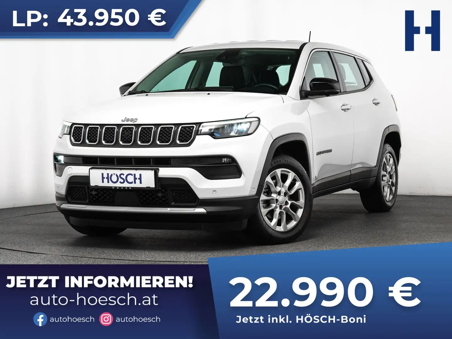 Jeep Compass T4 130 Aut. WINTER-PAKET LED 360° ACC Weiß - 1