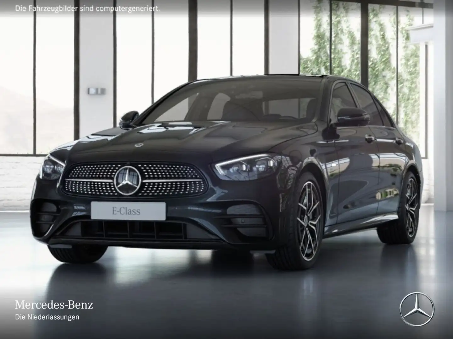 Mercedes-Benz E 300 de 4M AMG+NIGHT+PANO+360+AHK+MULTIBEAM+HUD Schwarz - 2
