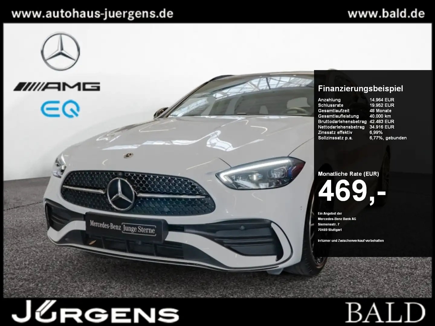 Mercedes-Benz C 300 d T AMG-Sport/DIGITAL/Pano/Night/Distr/19" Weiß - 1