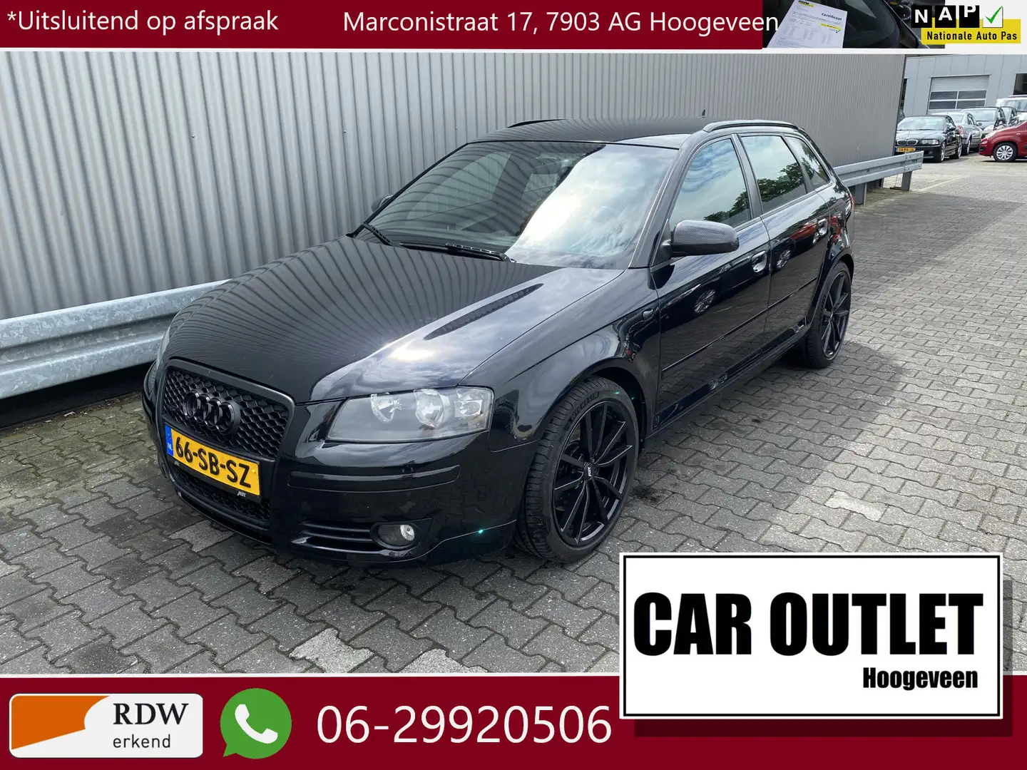 Audi A3 Sportback 2.0 TFSI quattro Ambition ABT Leer/Alc, Zwart - 1