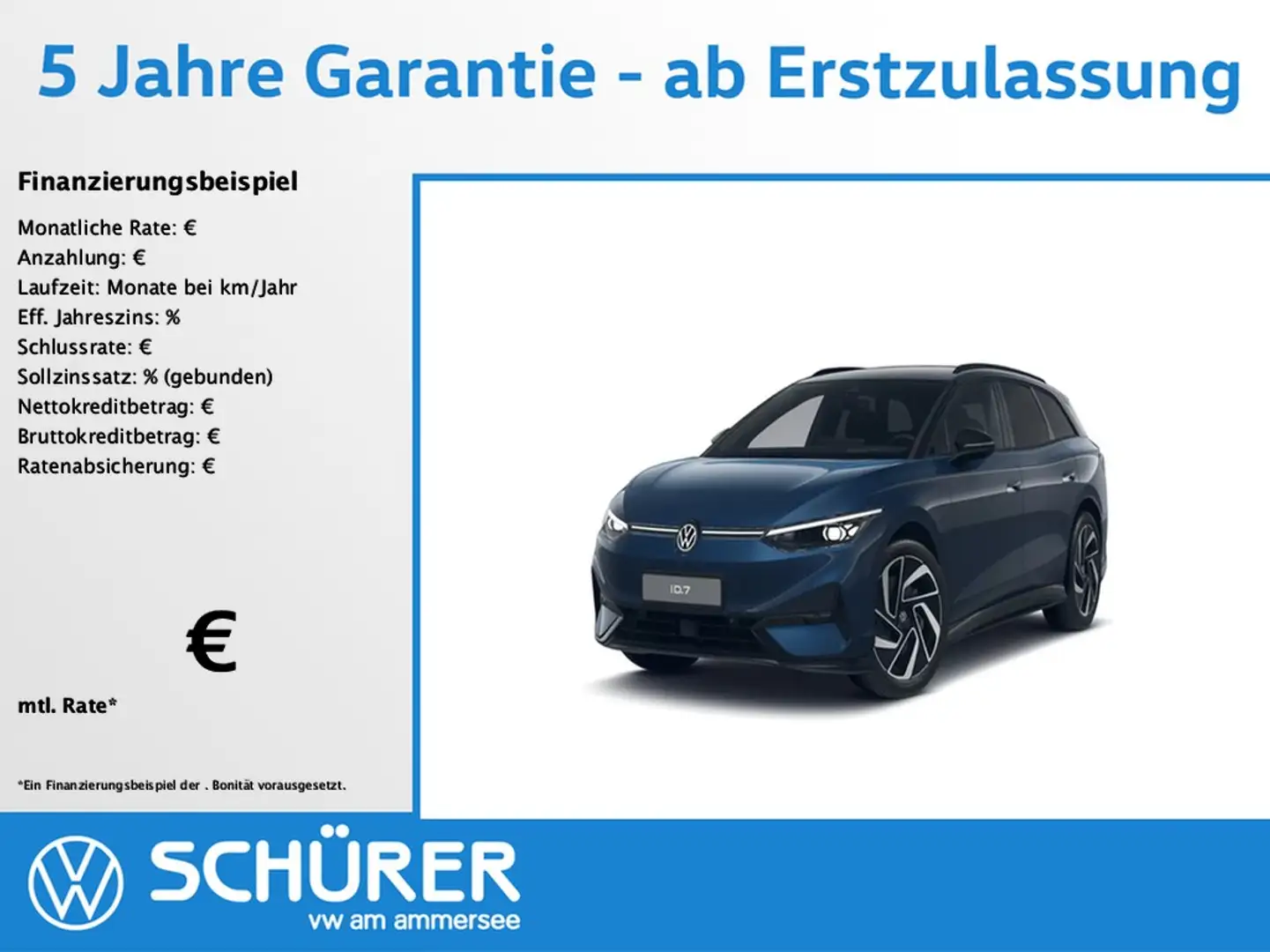 Volkswagen ID.7 Tourer Pro S Black Style 360° Memory Wärmepumpe... Blau - 1