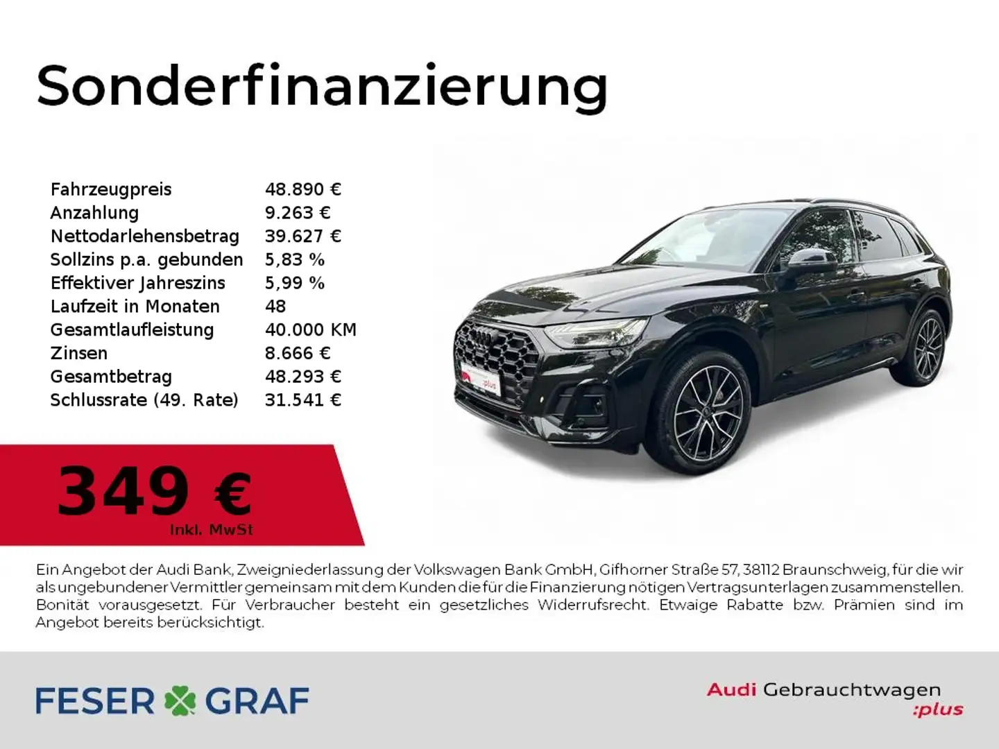 Audi Q5 40TFSI quattro S line S tronic Matrix/VC+/SHZ/Navi Schwarz - 1